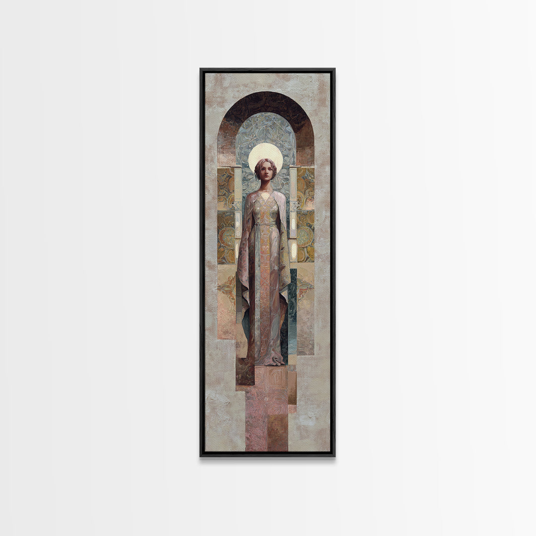 Neutral Rainbow Arches Framed Canvas Print, Boho Art, Boho Wall Art, Living Room Decor, Fine Art, Bohemian, Statement Artwork, BOH-1x3-15