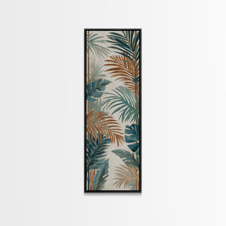 Terracotta Palm Leaves Canvas Print, Boho Art, Printable Wall Art, Living Room Decor, Fine Art, Bohemian, Abstract Wall Art, BOH-1x3-17