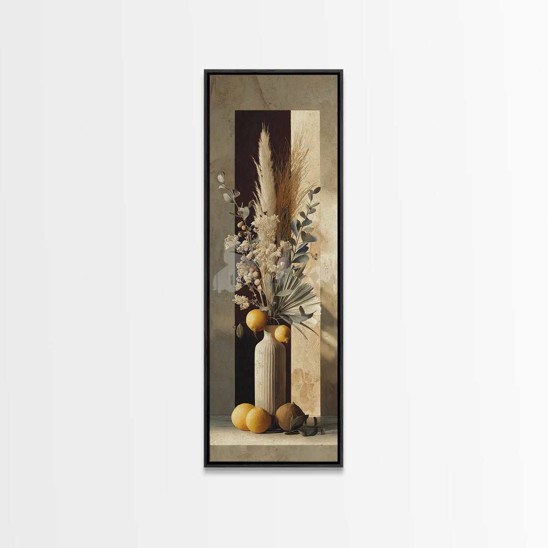Bohemian Vase with Dried Pampas Grass Canvas Print, Boho Art, Art, Living Room Decor, Watercolor Art, Bohemian, Wallart, BOH-1x3-21