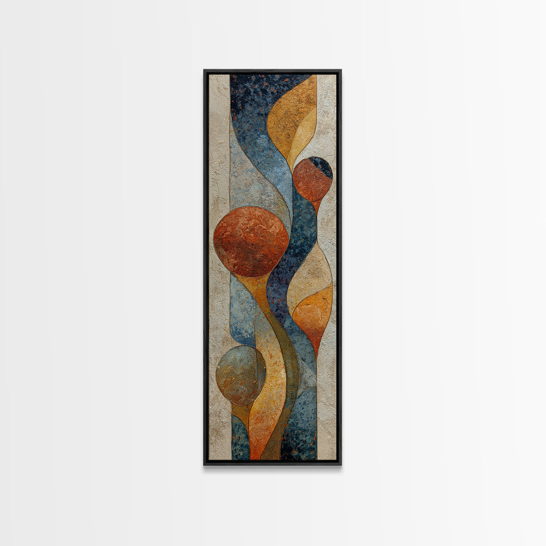 Abstract Clay Shapes Canvas Print, Boho Art, Art Deco, Living Room Decor, Abstract Art, Bohemian, Modern Wall Art, Boho Decor, BOH-1x3-28