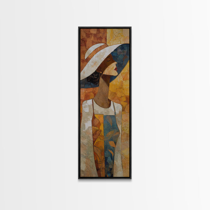 Desert Woman Portrait Framed Canvas Print, Boho Art, Printable Art, Living Room Decor, Fine Art, Bohemian, Neutral Decor, BOH-1x3-3