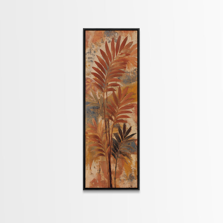 Terracotta Palm Leaves Canvas Print, Boho Art, Neutral Decor, Living Room Decor, Fine Art, Bohemian, Wall Decor, Prints, BOH-1x3-41
