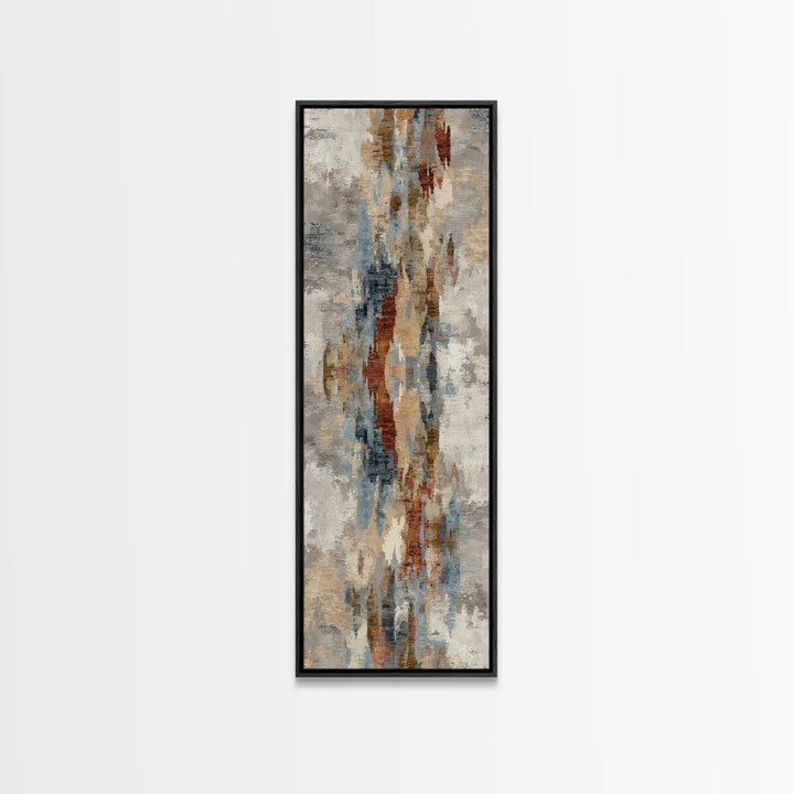 Tribal Neutral Pattern Framed Canvas Print, Boho Art, Textured Painting, Living Room Decor, Fine Art, Bohemian, BOH-1x3-50