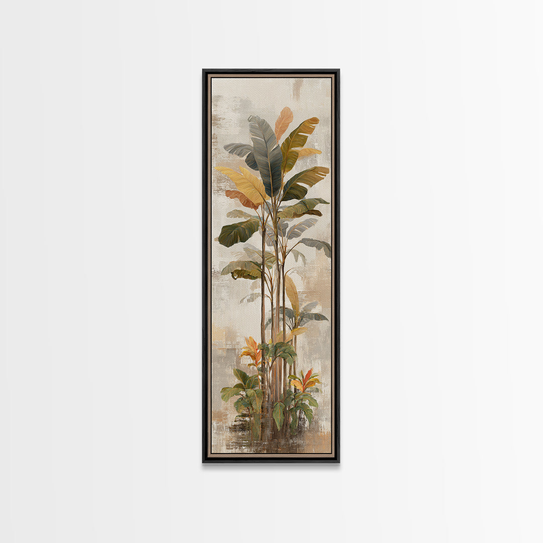 Terracotta Palm Leaves Canvas Print, Boho Art, Art Deco, Living Room Decor, Fine Art, Bohemian, Modern Wall Art, Boho Decor, BOH-1x3-65