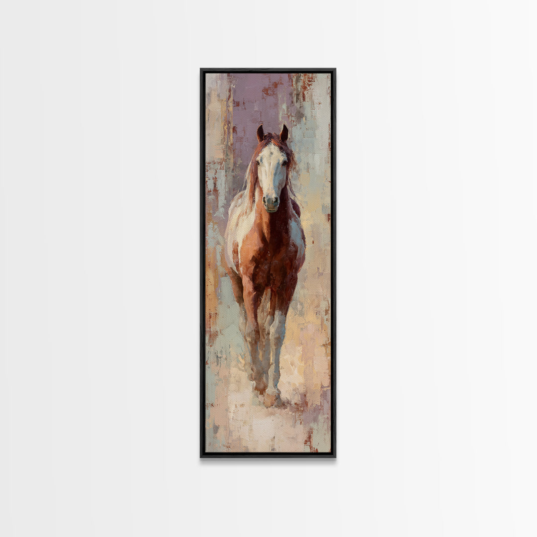 Wild Horse in Dusty Golden Light Canvas Print, Boho Art, Wall Print, Living Room Decor, Fine Art, Bohemian, Minimalist Decor, BOH-1x3-68