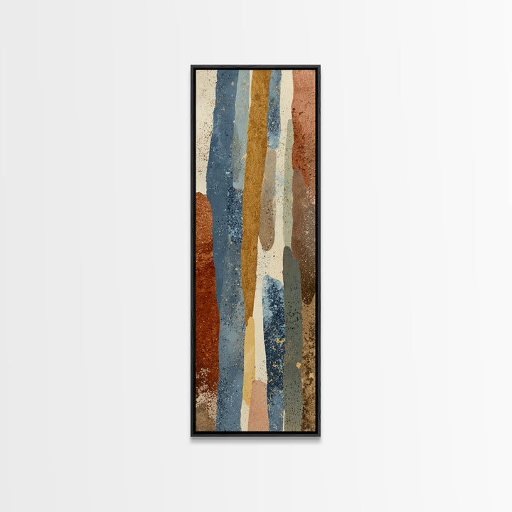 Abstract Clay Shapes Framed Canvas Print, Boho Art, Wall Art Set, Living Room Decor, Fine Art, Bohemian, Home Decor, Wall Decor, BOH-1x3-76