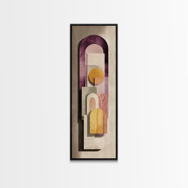 Neutral Rainbow Arches Framed Canvas Print, Boho Art, Wall Decor, Living Room Decor, Abstract Art, Bohemian, Art Nouveau, BOH-1x3-87