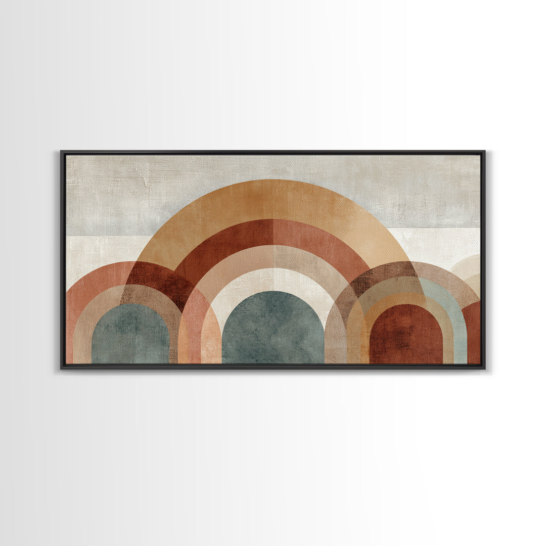Neutral Rainbow Arches Canvas Print, Boho Art, Canvas Art, Living Room Decor, Abstract Art, Bohemian, Wall Art Set, BOH-2x1-47