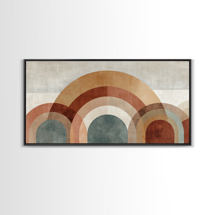 Neutral Rainbow Arches Canvas Print, Boho Art, Canvas Art, Living Room Decor, Abstract Art, Bohemian, Wall Art Set, BOH-2x1-47