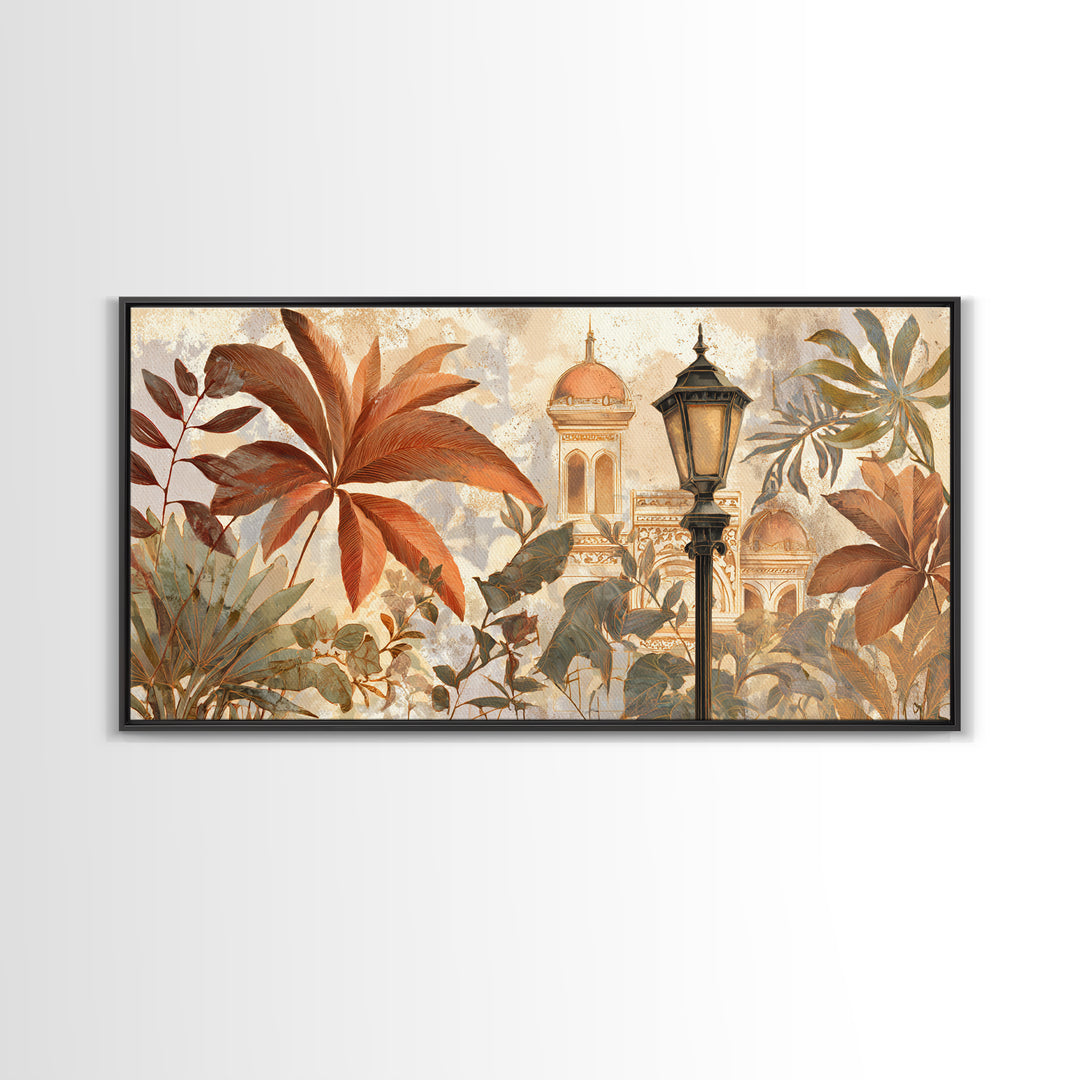 Terracotta Palm Leaves Canvas Print, Boho Art, Living Room Decor, Bohemian, Modern Decor, Fine Art Print, Statement Artwork, BOH-2x1-49