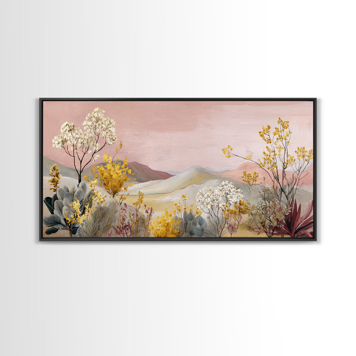 Sunrise over Rolling Dunes in Muted Peach Canvas Print, Boho Art, Wall Art Print, Living Room Decor, Fine Art, Bohemian, BOH-2x1-89
