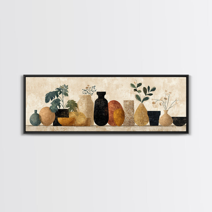 Minimal Black Line Figure Canvas Print, Boho Art, Art Print, Living Room Decor, Fine Art, Bohemian, Printable Art, BOH-3x1-100