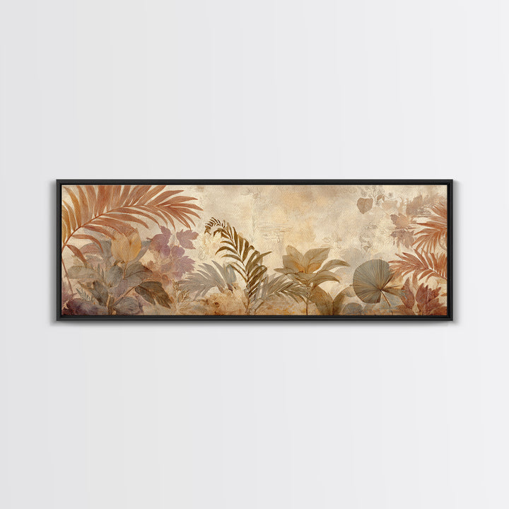 Terracotta Palm Leaves Canvas Print, Boho Art, Neutral Decor, Living Room Decor, Fine Art, Bohemian, Wall Decor, Prints, BOH-3x1-21