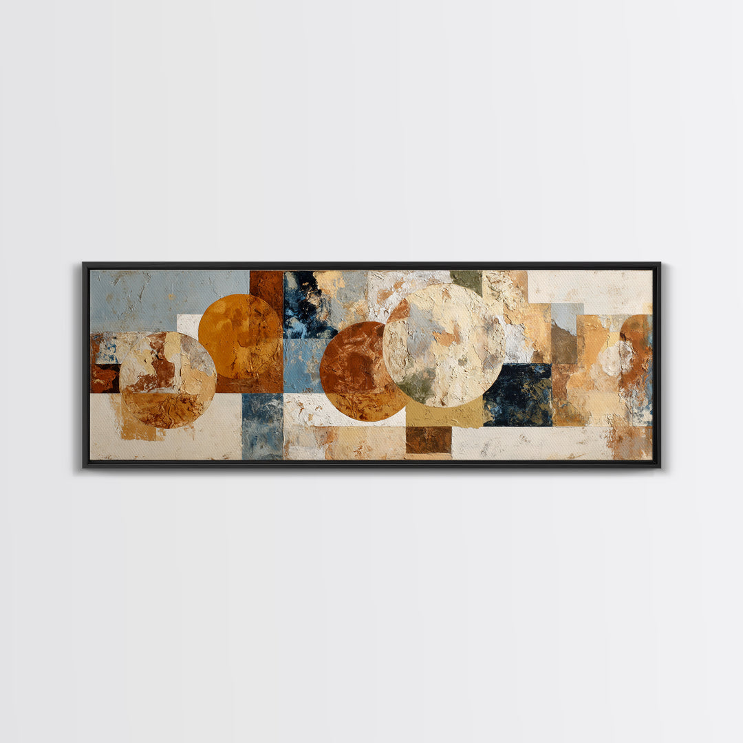 Organic Shape Collage Canvas Print, Boho Art, Modern Decor, Living Room Decor, Fine Art, Bohemian, Wall Decor, Prints, BOH-3x1-40