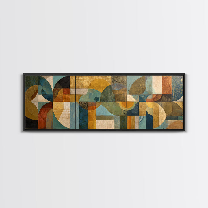 Organic Shape Collage Canvas Print, Boho Art, Art, Living Room Decor, Abstract Art, Bohemian, Wallart, Art Nouveau, Canvas Art, BOH-3x1-88