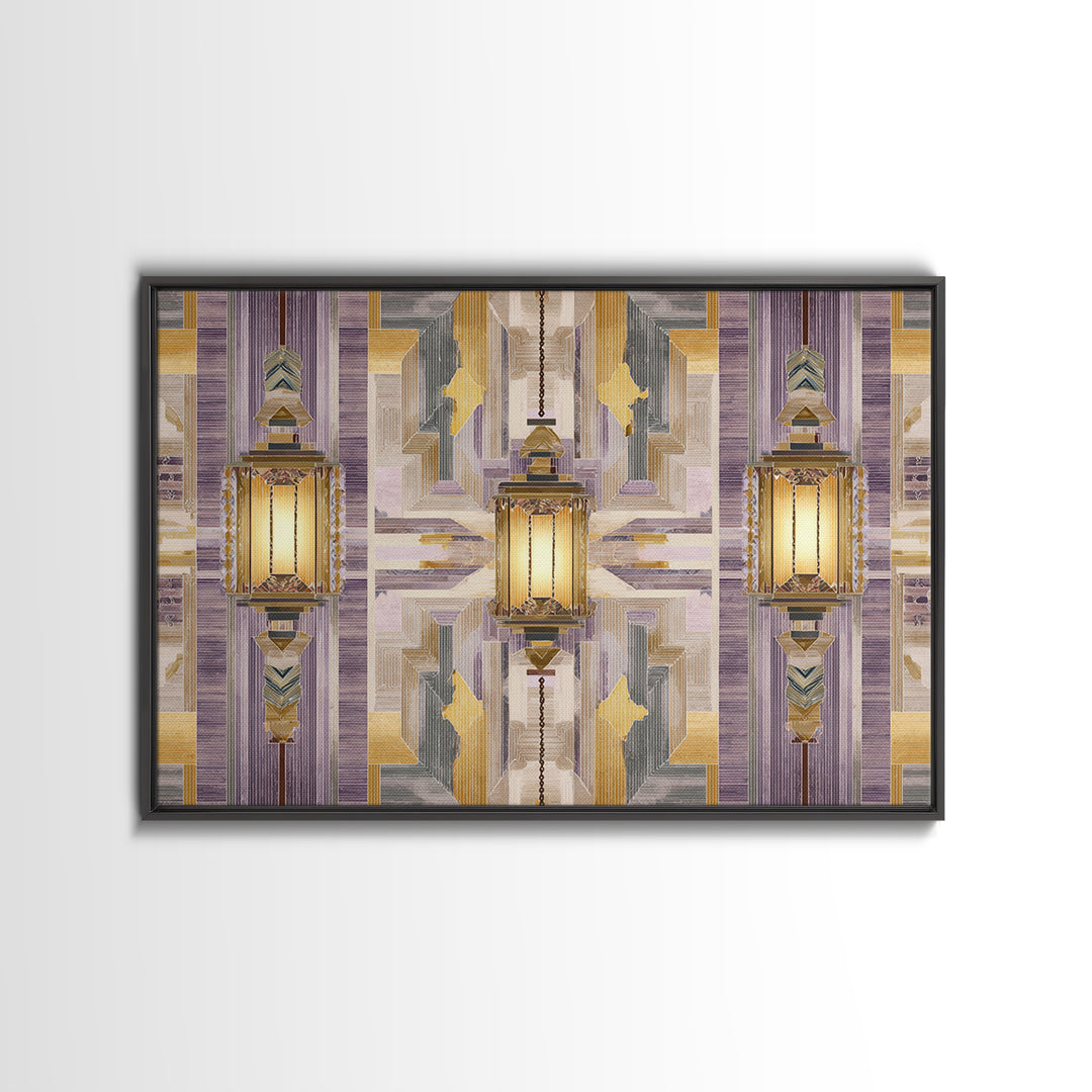 Macrame Geometric Fringe Pattern Framed Canvas Print, Boho Art, Printable Art, Living Room Decor, Fine Art, Bohemian, BOH-3x2-59