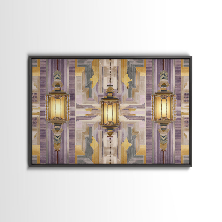 Macrame Geometric Fringe Pattern Framed Canvas Print, Boho Art, Printable Art, Living Room Decor, Fine Art, Bohemian, BOH-3x2-59