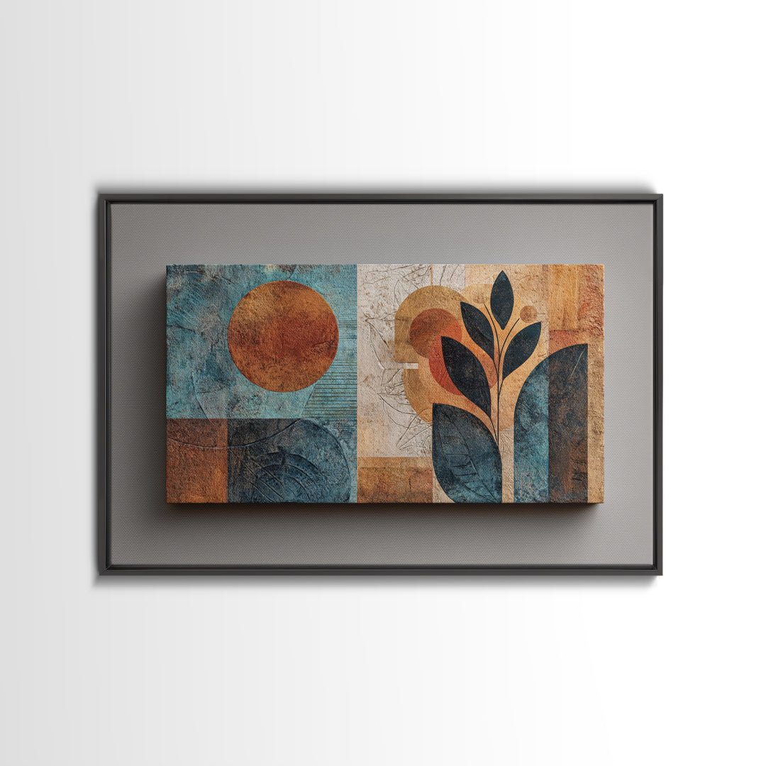 Minimal Black Line Figure Framed Canvas Print, Boho Art, Printable, Living Room Decor, Fine Art, Bohemian, Abstract Wall Art, BOH-3x2-64