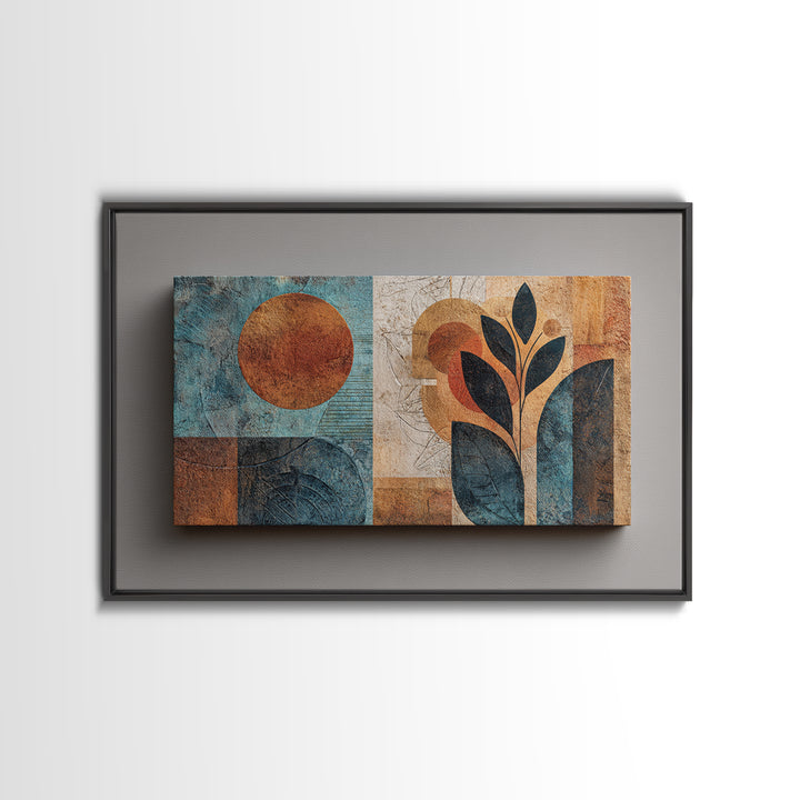 Minimal Black Line Figure Framed Canvas Print, Boho Art, Printable, Living Room Decor, Fine Art, Bohemian, Abstract Wall Art, BOH-3x2-64