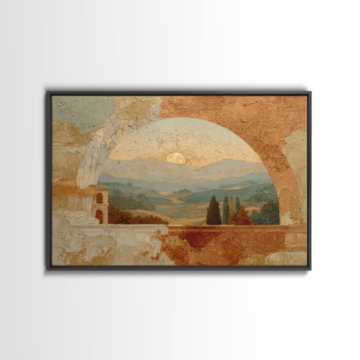 Neutral Rainbow Arches Framed Canvas Print, Boho Art, Boho Wall Art, Living Room Decor, Fine Art, Bohemian, Statement Artwork, BOH-3x2-7