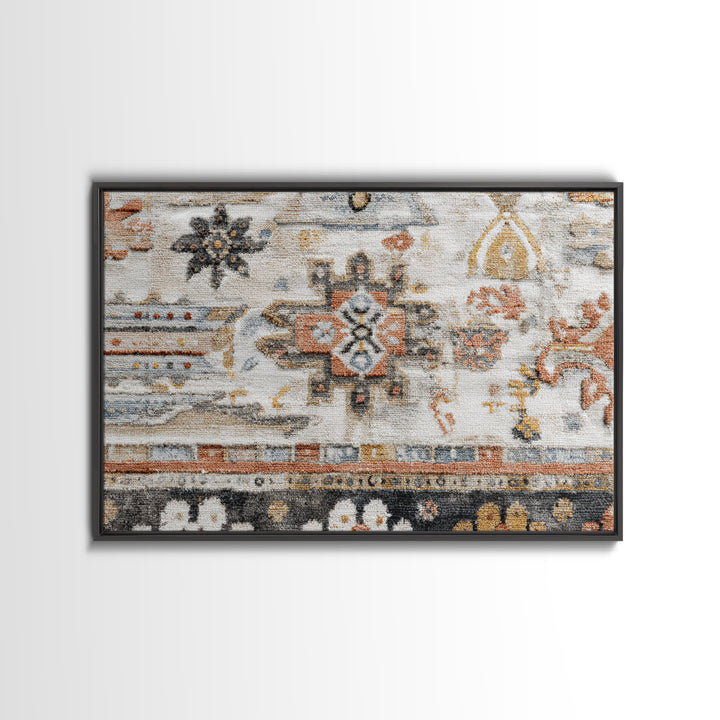 Tribal Neutral Pattern Framed Canvas Print, Boho Art, Gallery Decor, Living Room Decor, Fine Art, Bohemian, Home Decor, BOH-3x2-90