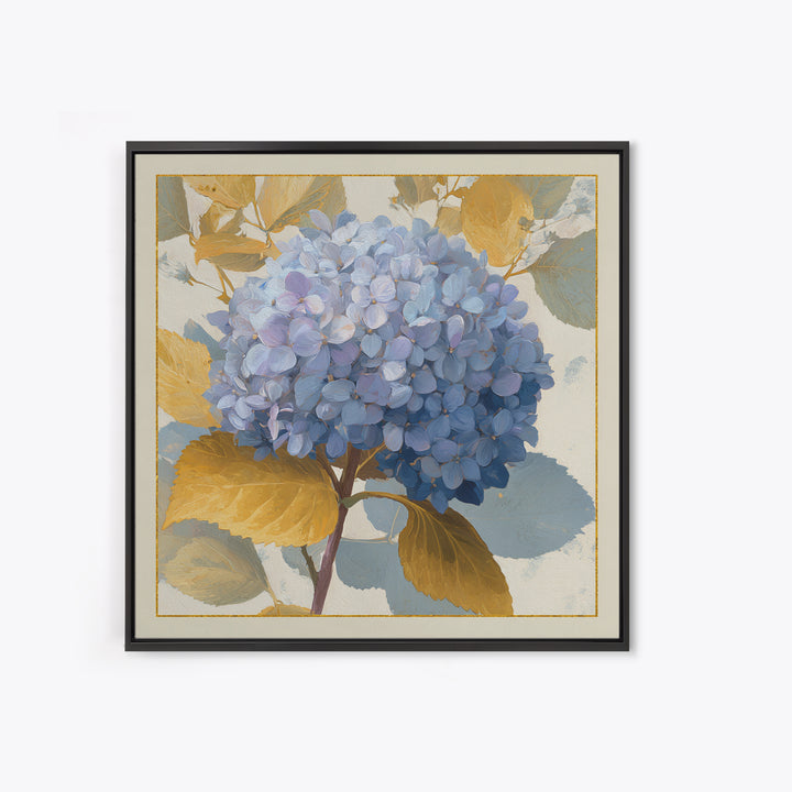 Blue Hydrangea Cluster Framed Canvas Print, Botanical Art, Modern Wall Art, Living Room Decor, Fine Art, Botanic, BOT-1x1-42