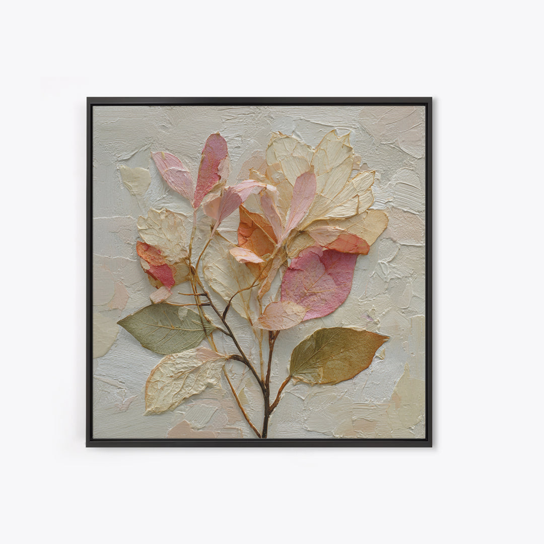 Autumn Leaves Specimen Collection Framed Canvas Print, Botanical Art, Whimsical Decor, Living Room Decor, Oil Painting, Botanic, BOT-1x1-68
