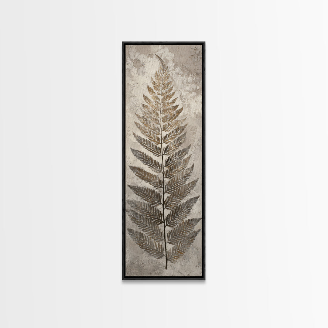 Fern Shadow Pattern on Plaster Surface Canvas Print, Botanical Art, Abstract Art, Living Room Decor, Fine Art, Botanic, BOT-1x3-11