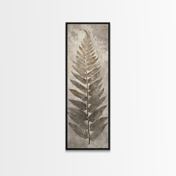 Fern Shadow Pattern on Plaster Surface Canvas Print, Botanical Art, Abstract Art, Living Room Decor, Fine Art, Botanic, BOT-1x3-11