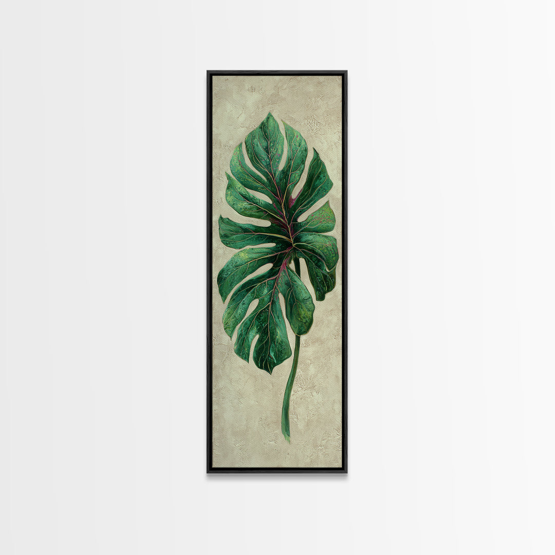 Oversized Monstera Leaf Canvas Print, Botanical Art, Gallery Decor, Living Room Decor, Fine Art, Botanic, Wall Art, Home Decor, BOT-1x3-14