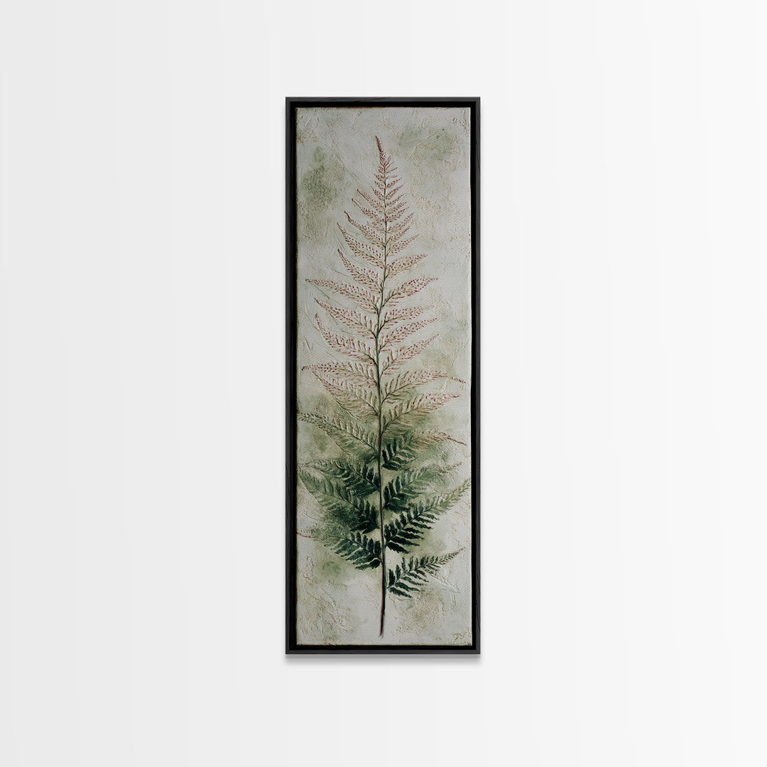 Fern Shadow Pattern on Plaster Surface Canvas Print, Botanical Art, Home Gift, Living Room Decor, Botanic, Boho Wall Art, BOT-1x3-35