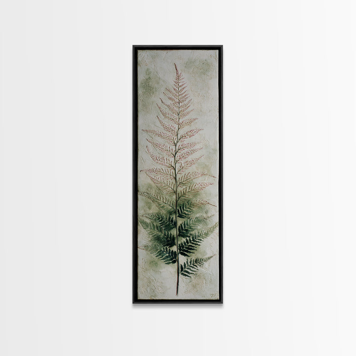 Fern Shadow Pattern on Plaster Surface Canvas Print, Botanical Art, Home Gift, Living Room Decor, Botanic, Boho Wall Art, BOT-1x3-35