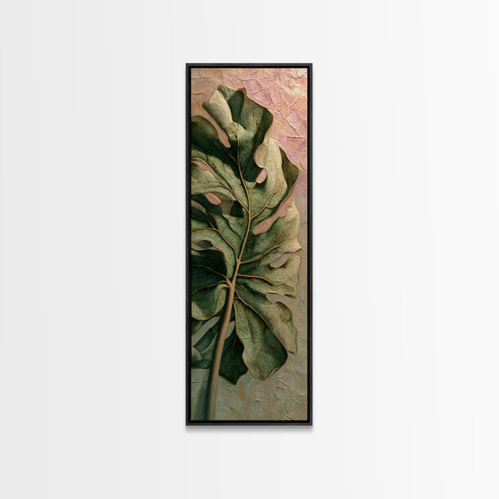 Oversized Monstera Leaf Canvas Print, Botanical Art, Gallery Decor, Living Room Decor, Fine Art, Botanic, Wall Art, Home Decor, BOT-1x3-38