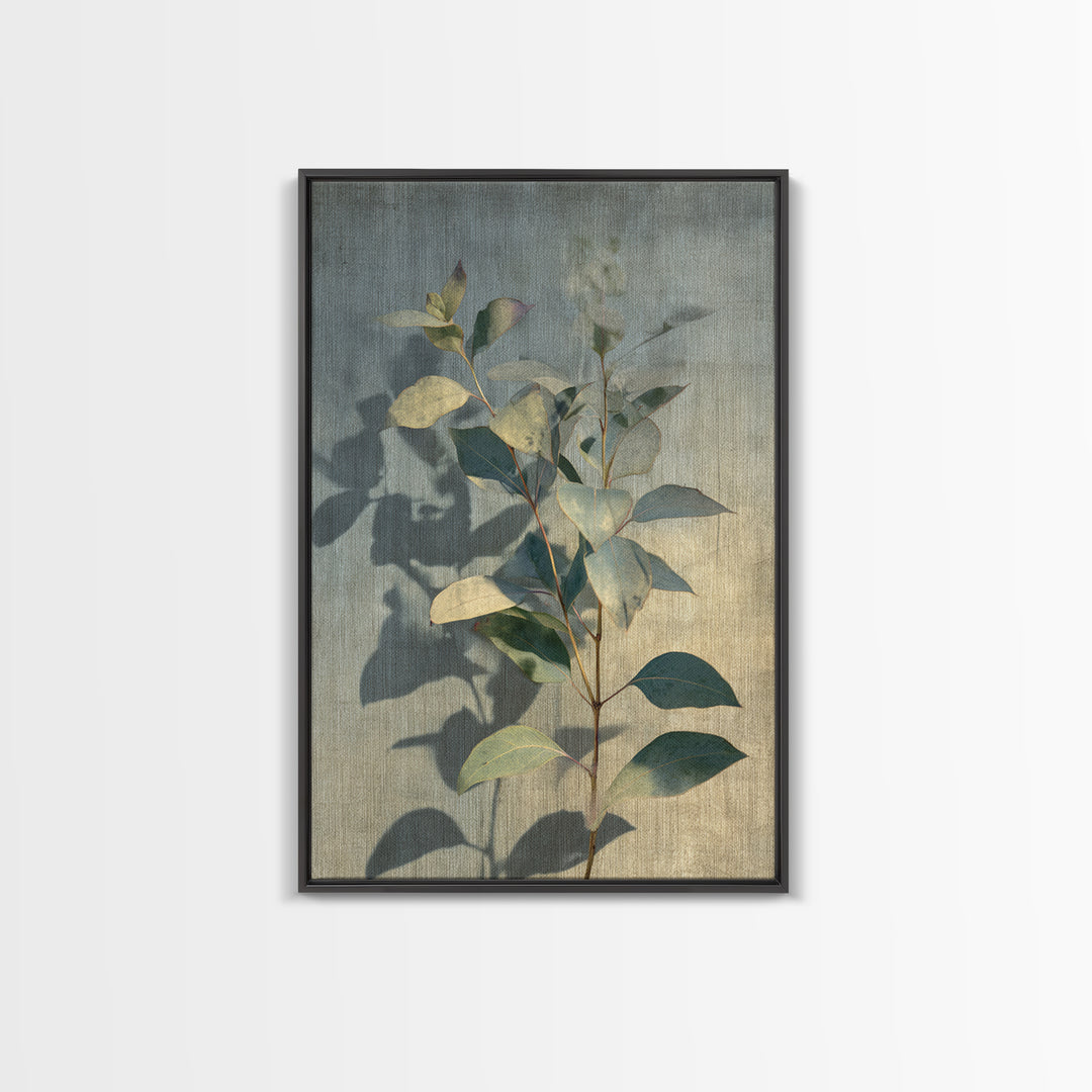 Eucalyptus Stems in Soft Sage Tones Framed Canvas Print, Botanical Art, Home Gift, Living Room Decor, Fine Art, Botanic, BOT-2x3-43