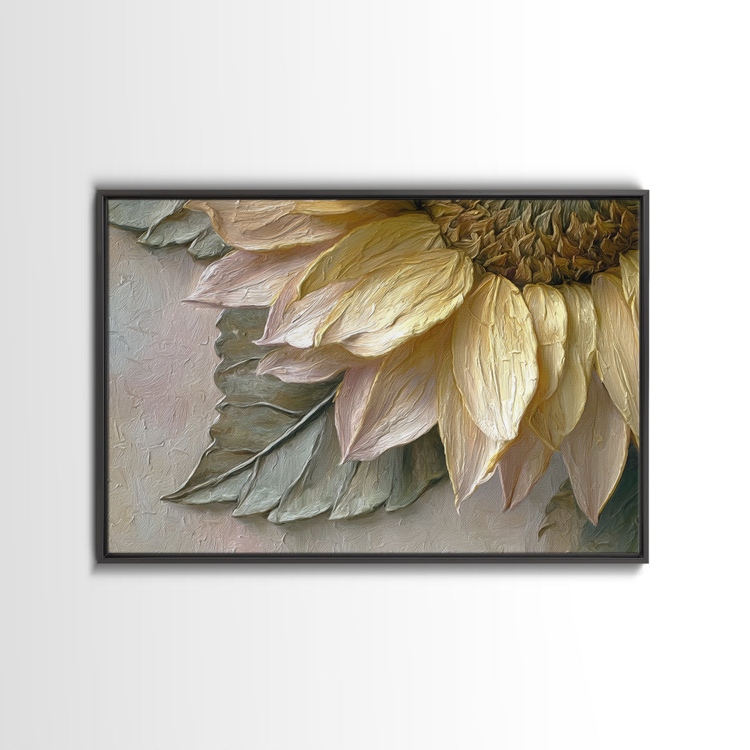 Sunflower Head Closeup Canvas Print, Botanical Art, Living Room Wall Art, Living Room Decor, Fine Art, Botanic, BOT-3x2-44