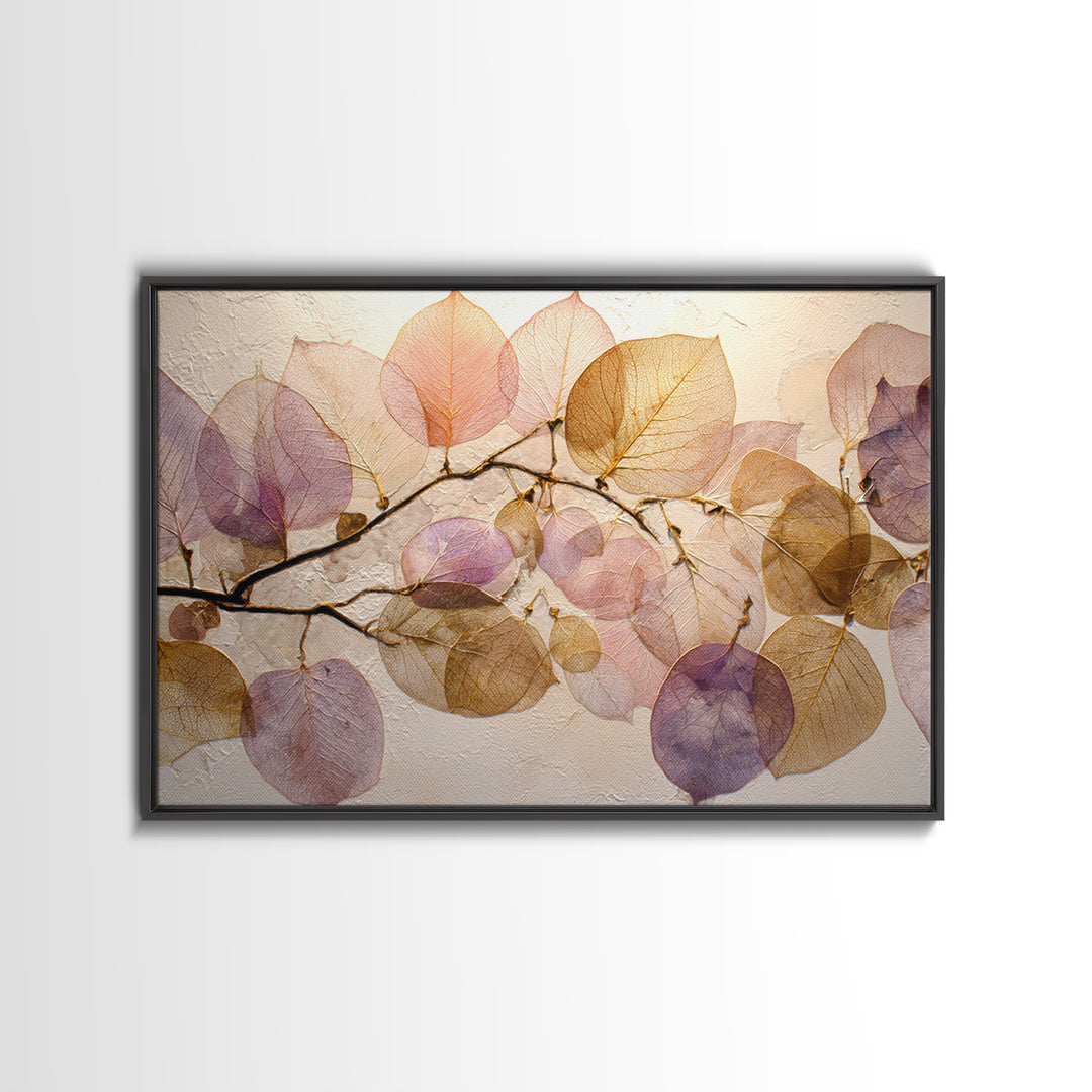 Autumn Leaves Specimen Collection Framed Canvas Print, Botanical Art, Print, Living Room Decor, Watercolor Art, Botanic, BOT-3x2-96