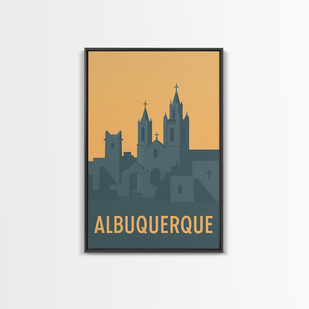 Albuquerque New Mexico Travel Poster, Canvas Print, Retro Wall Art, Albuquerque Poster Print, Travel Wall Art, Vintage City Poster