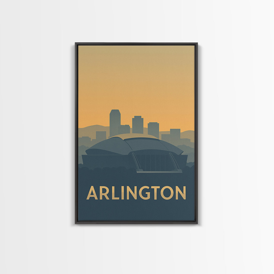 Arlington Texas Travel Poster, Canvas Print, Retro Wall Art, Arlington Wall Art, City Art Print, Mid Century Wall Art, Vintage Print