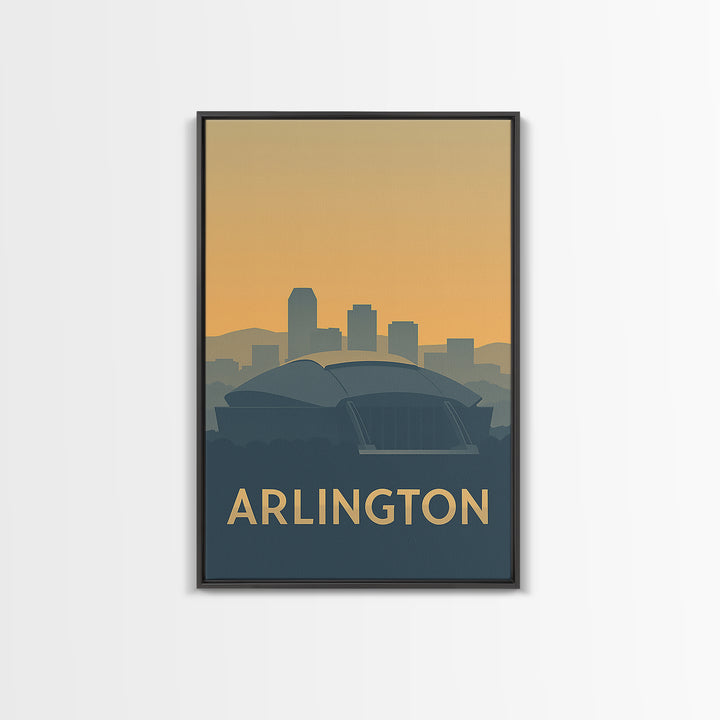 Arlington Texas Travel Poster, Canvas Print, Retro Wall Art, Arlington Wall Art, City Art Print, Mid Century Wall Art, Vintage Print