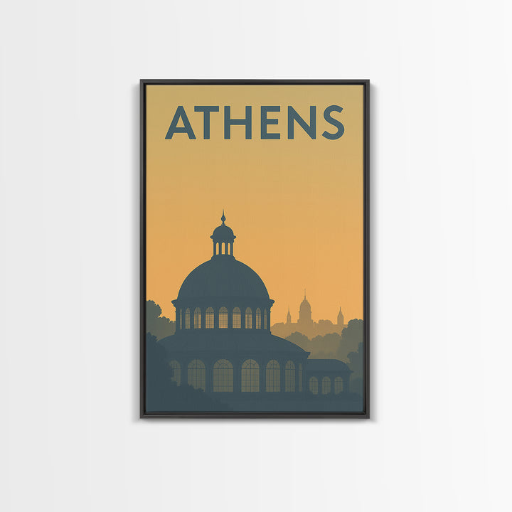 Athens Georgia Travel Poster, Canvas Print, Sunset Skyline Wall Art, Athens City Art, Wanderlust Decor, Travel Art Print, City Travel Prints