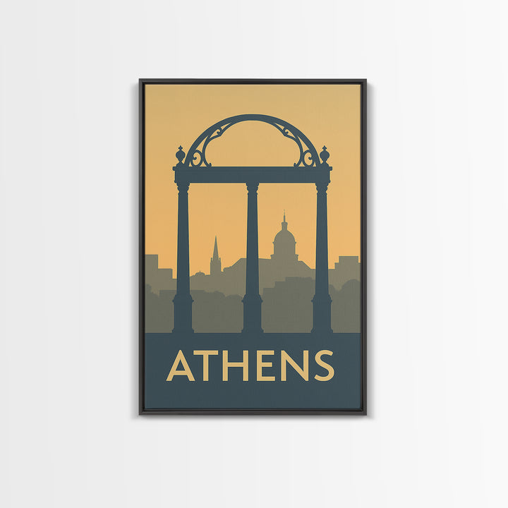 Athens Travel Poster, Canvas Print, Minimalist Retro Wall Art, Athens Travel Art, Vintage City Art, Fine Art Print, Living Room Wall Art
