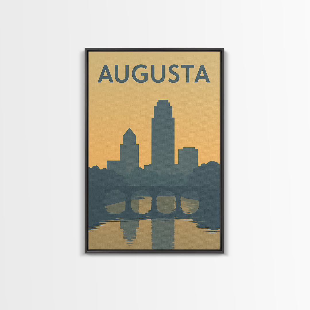 Augusta Georgia Travel Poster, Canvas Print, Mid Century Travel Art, Augusta City Art, City Travel Prints, City Illustration, Travel Print
