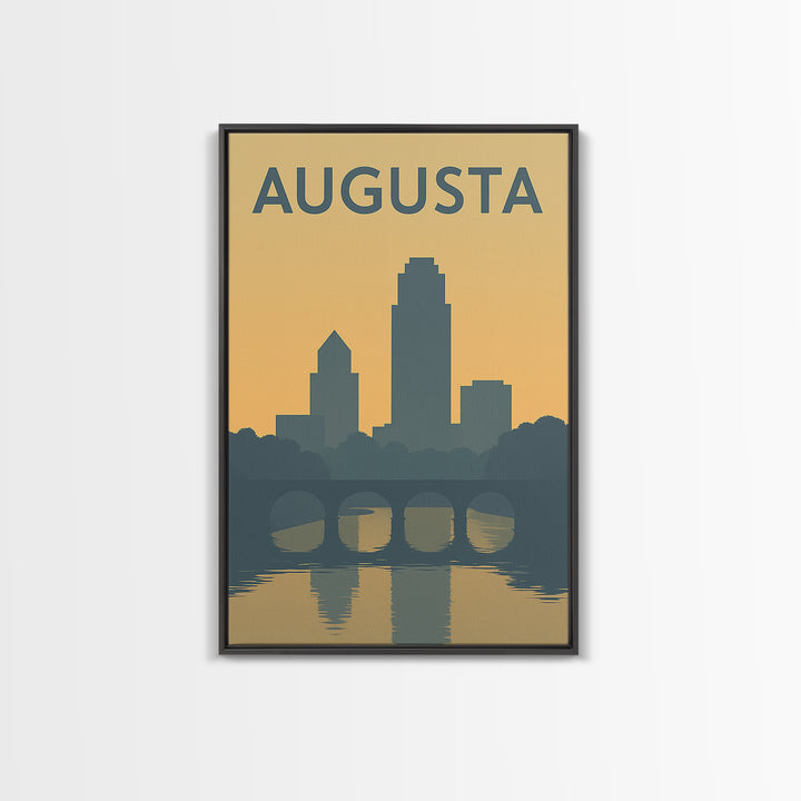 Augusta Georgia Travel Poster, Canvas Print, Mid Century Travel Art, Augusta City Art, City Travel Prints, City Illustration, Travel Print