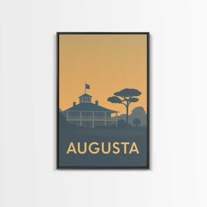 Augusta Travel Poster, Canvas Print, Minimalist Retro Wall Art, Augusta Travel Art, Travel Art Print, City Illustration, Home Office Decor
