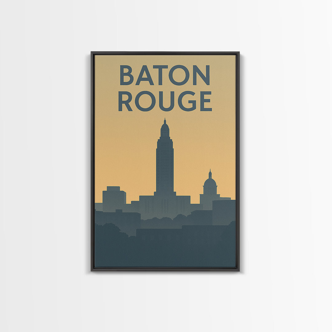 Baton Rouge Louisiana Travel Poster, Canvas Print, Retro Wall Art, Baton Rouge Art Print, Fine Art Print, Travel Wall Art, Poster Art