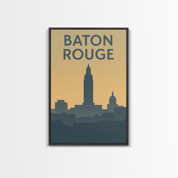 Baton Rouge Louisiana Travel Poster, Canvas Print, Retro Wall Art, Baton Rouge Art Print, Fine Art Print, Travel Wall Art, Poster Art