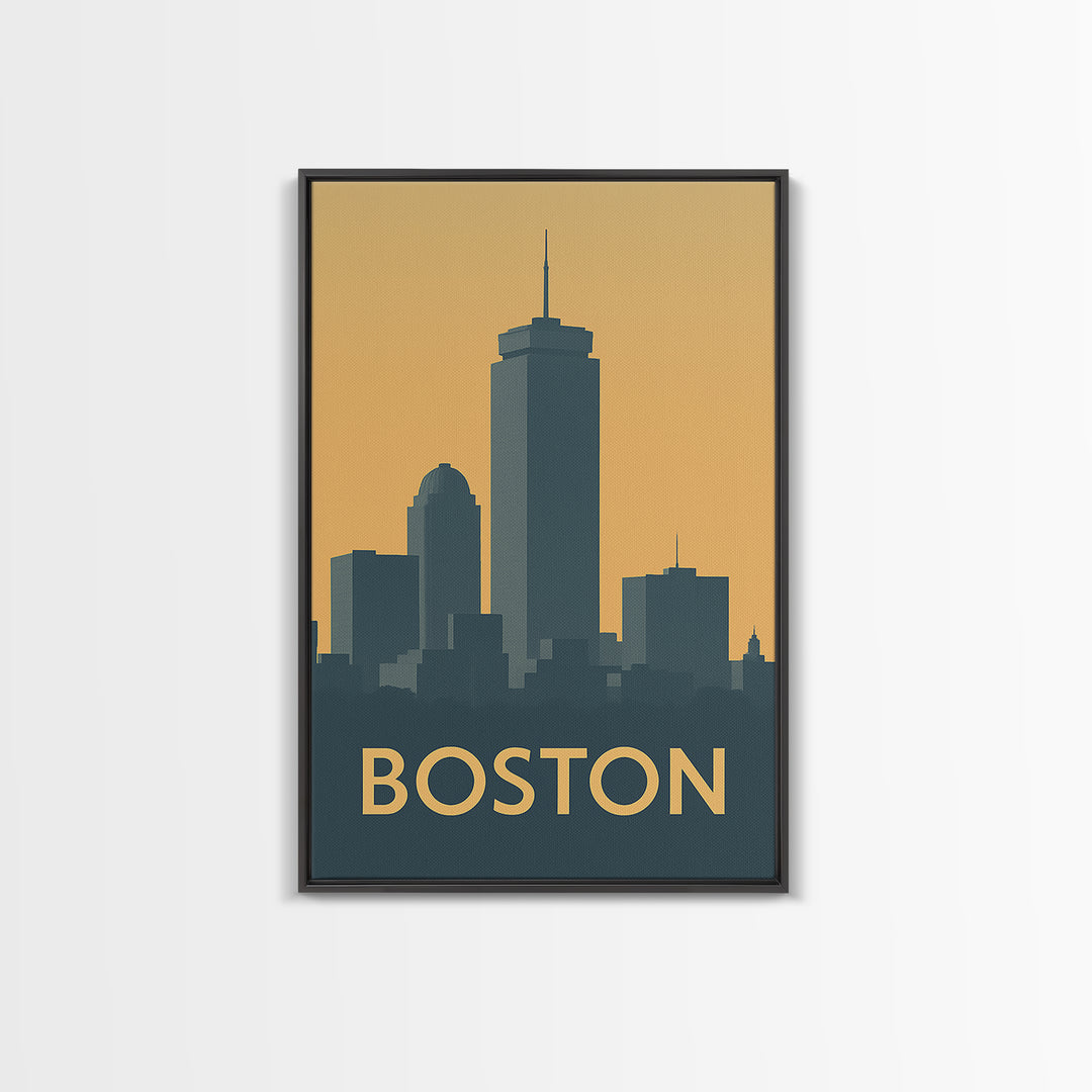 Boston Travel Poster, Canvas Print, Mid Century Travel Art, Boston Travel Art, Vintage City Poster, Vintage Travel Print, Travel Art Print