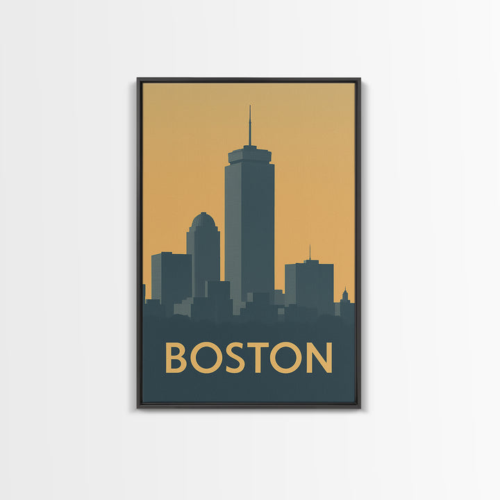 Boston Travel Poster, Canvas Print, Mid Century Travel Art, Boston Travel Art, Vintage City Poster, Vintage Travel Print, Travel Art Print
