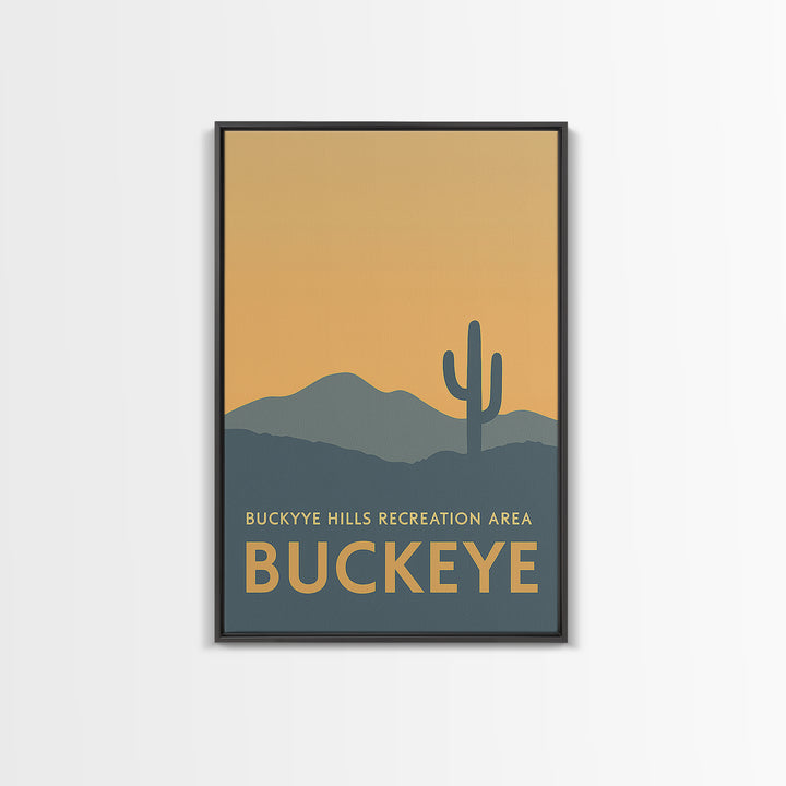 Buckeye Arizona Travel Poster, Framed Canvas Print, Mid Century Travel Art, Buckeye Art Print, Modern Wall Decor, Retro Travel Print