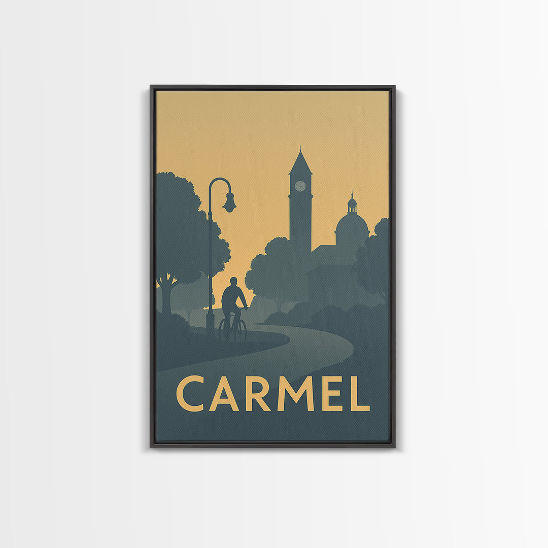 Carmel Travel Poster, Framed Canvas Print, Mid Century Travel Art, Carmel City Art, Travel Poster Art, Vintage Travel Print, Art Print